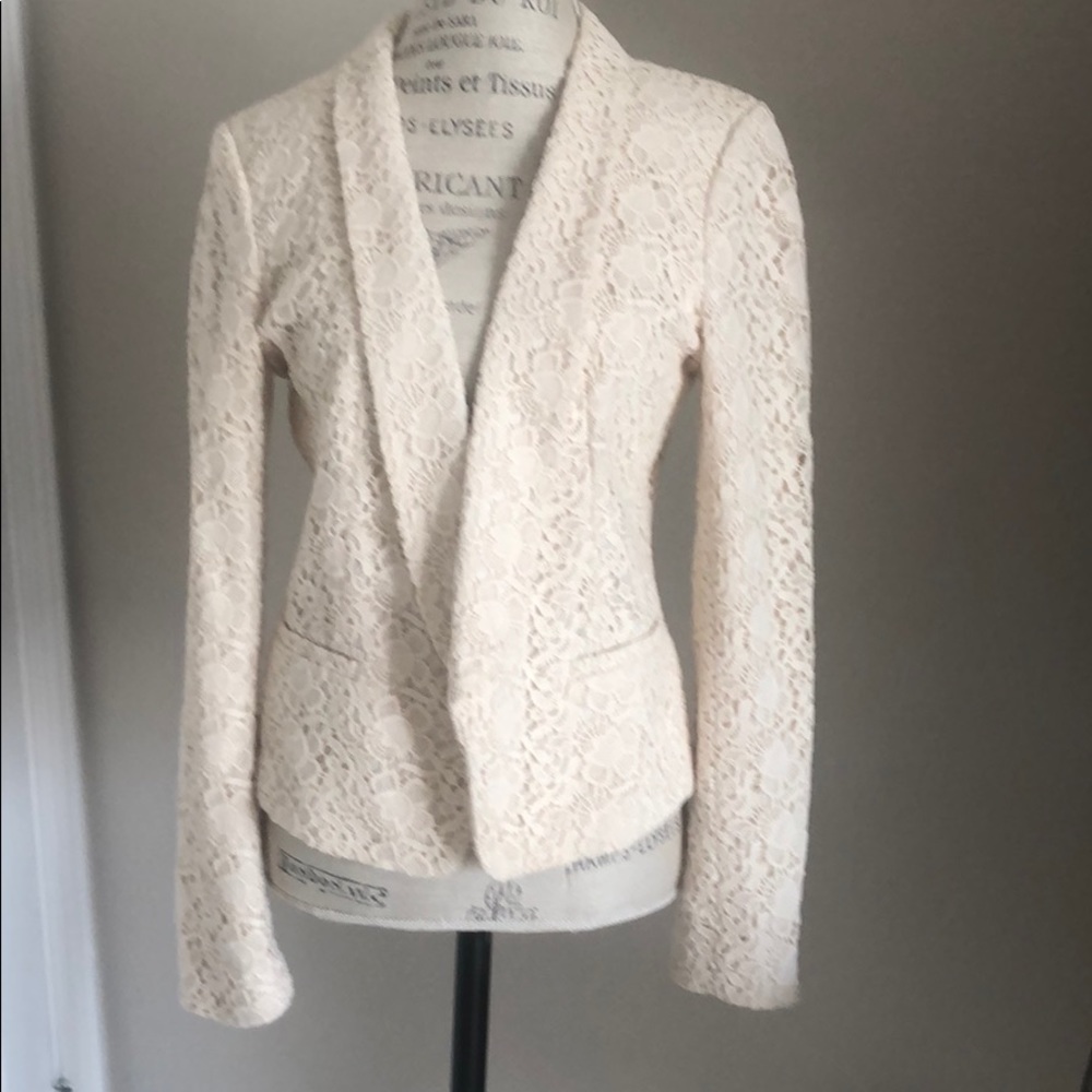 Cream lace blazer